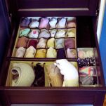 BEŻOWY POJEMNIK WKŁAD ORGANIZER DO SZUFLADY NA BIELIZNĘ UBRANIA SKARPETKI ZESTAW DO SZUFLAD 4 SZTUKI - 5