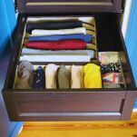 BEŻOWY POJEMNIK WKŁAD ORGANIZER DO SZUFLADY NA BIELIZNĘ UBRANIA SKARPETKI ZESTAW DO SZUFLAD 4 SZTUKI - 4