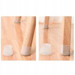 NAKŁADKI NA NOGI KRZESŁA OSŁONKI PODKŁADKI GUMOWE POD MEBLE OCHRONNE SKARPETKI ZESTAW BIAŁE 4 SZT - 3