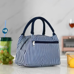 Torba termiczna śniadaniówka izolacyjna na lunchbox do pracy szkoły i podróży wzór paski Simplo - 3