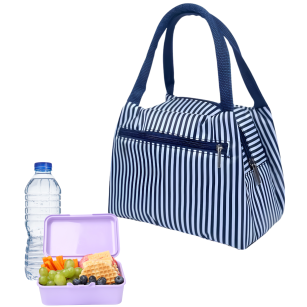 Torba termiczna śniadaniówka izolacyjna na lunchbox do pracy szkoły i podróży wzór paski Simplo