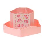 RÓŻOWY ORGANIZER POJEMNIK PRZYBORNIK OBROTOWY OBRACANY NA BIURKO BLAT DLA DZIECKA NA KREDKI DŁUGOPISY - 5