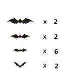 ZESTAW HALLOWEEN OZDOBA DEKORACJA STRASZNE NIETOPERZE NAKLEJKI ŚCIENNE 3D PCV KOMPLET 12 SZT PARTY - 7