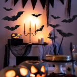 ZESTAW HALLOWEEN OZDOBA DEKORACJA STRASZNE NIETOPERZE NAKLEJKI ŚCIENNE 3D PCV KOMPLET 12 SZT PARTY - 6