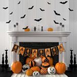 ZESTAW HALLOWEEN OZDOBA DEKORACJA STRASZNE NIETOPERZE NAKLEJKI ŚCIENNE 3D PCV KOMPLET 12 SZT PARTY - 5