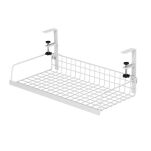 BIAŁY ORGANIZER NA KABLE PRZEWODY PÓŁKA WIESZAK DO KABLI POD BLAT BIURKO MASKOWNICA UCHWYT METALOWY - 2