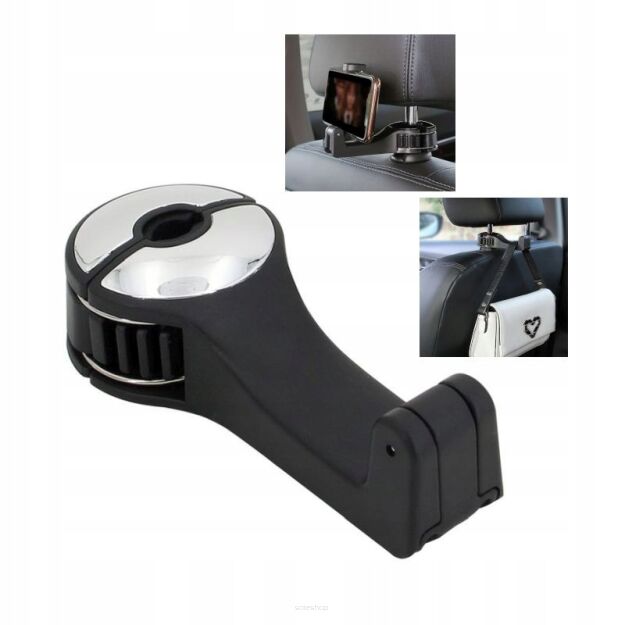 UCHWYT NA TELEFON SMARTFON DO SAMOCHODU WIESZAK DO AUTA NA ZAGŁÓWEK FOTEL