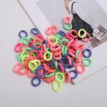 DWUKOLOROWE GUMKI GUMECZKI FROTKI KOLOROWE OZDOBY DO WŁOSÓW ELASTYCZNE ZESTAW DLA DZIEWCZYNKI 100SZT - 4