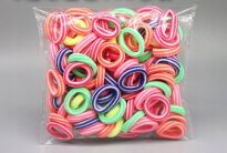 DWUKOLOROWE GUMKI GUMECZKI FROTKI KOLOROWE OZDOBY DO WŁOSÓW ELASTYCZNE ZESTAW DLA DZIEWCZYNKI 100SZT - 5