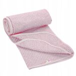 AKUKU KOCYK LETNI DO WÓZKA LEKKI KOC BAWEŁNIANY DLA NIEMOWLĄT NA WIOSNĘ LATO ŁÓŻECZKA 80x90 RÓŻ - 4