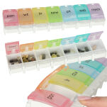 POJEMNIK KASETKA PUDEŁKO ORGANIZER TYGODNIOWY NA LEKI LEKARSTWA TABLETKI PIGUŁKI NA 7 DNI TYDZIEŃ PL - 3