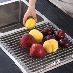 SZARA MATA KUCHENNA ZWIJANA OCIEKACZ NA NACZYNIA WARZYWA I OWOCE SUSZARKA NA ZLEWOZMYWAK - 5