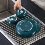 SZARA MATA KUCHENNA ZWIJANA OCIEKACZ NA NACZYNIA WARZYWA I OWOCE SUSZARKA NA ZLEWOZMYWAK - 3