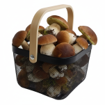 KOSZYK METALOWY ORGANIZER DO SPIŻARNI NA OWOCE ZAKUPY WARZYWA GRZYBY ZABAWKI CZARNY AŻUROWY Z SIATKI - 4