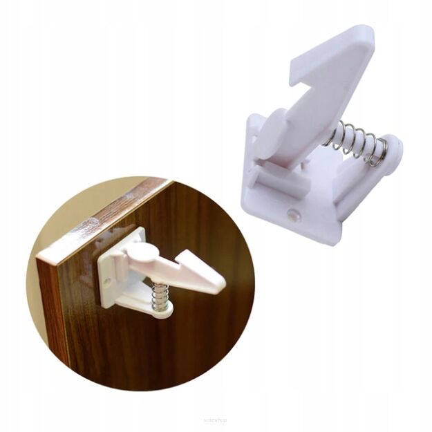 WEWNĘTRZNA BLOKADA MEBLOWA ZABEZPIECZENIE SZAFEK SZUFLAD DRZWICZEK MEBLI PRZED DZIEĆMI