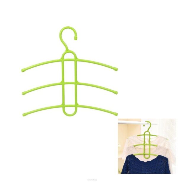 ZIELONY WIESZAK ORGANIZER BLUZKI KOSZULE UBRANIA – FUNKCJONALNY DO SZAFY GARDEROBY NA 3 RAMIONA