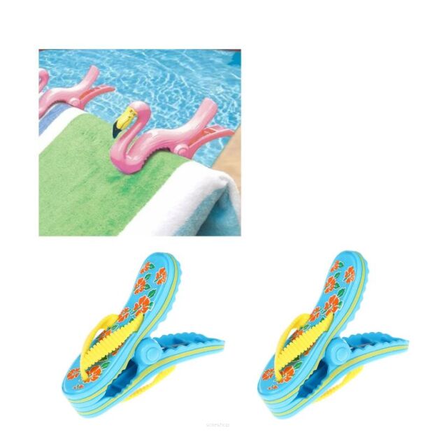 SPINACZE KLAMERKI KLIPSY DO RĘCZNIKÓW PLAŻOWYCH LEŻAKÓW KOCY OBRUSÓW 2 SZT KLAPKI