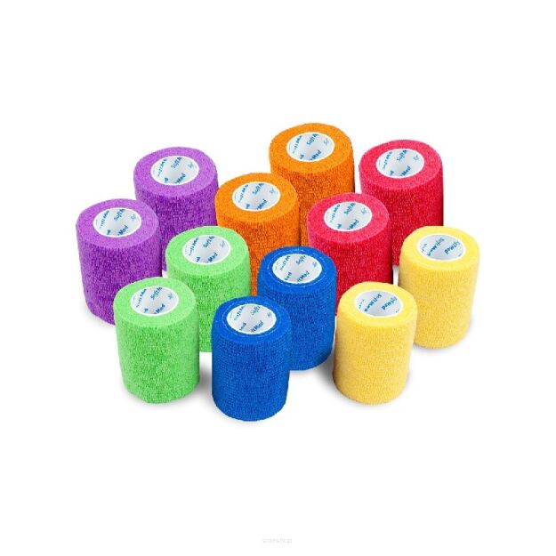 SZEROKI BANDAŻ ELASTYCZNY SAMOPRZYLEPNY KOHEZYJNY OPATRUNKOWY OPASKA OPATRUNEK STOKMED WZORKI DLA DZIECI 5CM X 4,5M 1 SZTUKA