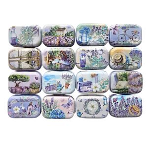 LAWENDA METALOWE ŚLICZNE PUDEŁKO OZDOBNE NA DROBIAZGI BIŻUTERIĘ AKCESORIA BIBELOTY DO TOREBKI SZUFLADY