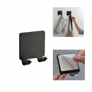 CZARNY UCHWYT WIESZAK ŁAZIENKOWY NA MASZYNKĘ DO GOLENIA GOLARKĘ AKCESORIA SAMOPRZYLEPNY BEZINWAZYJNY