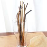 WIELORAZOWE SŁOMKI METALOWE RURKI DO PICIA ZE STALI NIERDZEWNEJ 10 ELEMENTÓW ZESTAW EKO W2 - 6