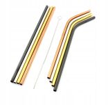 WIELORAZOWE SŁOMKI METALOWE RURKI DO PICIA ZE STALI NIERDZEWNEJ 10 ELEMENTÓW ZESTAW EKO W2 - 7