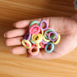 KOLOROWE GUMKI DO WŁOSÓW DLA DZIECI DZIEWCZYNEK ELASTYCZNE FROTKI BEZPIECZNE 100 SZTUK MIX - 3