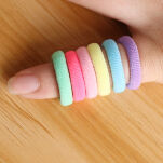 KOLOROWE GUMKI DO WŁOSÓW DLA DZIECI DZIEWCZYNEK ELASTYCZNE FROTKI BEZPIECZNE 100 SZTUK MIX - 4