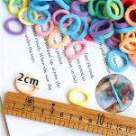 KOLOROWE GUMKI DO WŁOSÓW DLA DZIECI DZIEWCZYNEK ELASTYCZNE FROTKI BEZPIECZNE 100 SZTUK MIX - 5