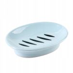 NIEBIESKA DUŻA PLASTIKOWA MYDELNICZKA PODSTAWKA NA MYDŁO Z OCIEKACZEM Z ODPŁYWEM PODSTAWKĄ NA UMYWALKĘ WANNĘ - 7