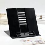 CZARNY METALOWY STOJAK UCHWYT NA KSIĄŻKĘ DO CZYTANIA PODPÓRKA PODSTAWKA REGULOWANA POD KSIĄŻKI TABLET - 4