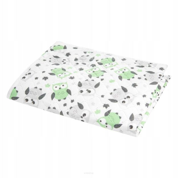 AKUKU MATA PODKŁAD DO PRZEWIJANIA NIEMOWLĄT PRZEWIJAK WIELORAZOWY PIANKA PEVA SZARO-ZIELONE SOWY