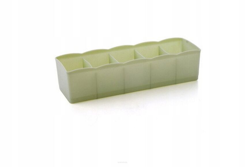 ORGANIZER DO SZUFLADY NA BIELIZNĘ SKARPETY KOSMETYKI 5 PRZEGRÓDEK ZIELONY SIMPLO