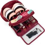 BORDOWY ORGANIZER PODRÓŻNY KOSMETYCZKA DAMSKA MĘSKA NA BIELIZNĘ 3 KOMORY TORBA PODRĘCZNA NA WYJAZD - 2