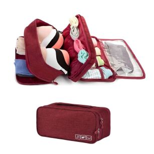 BORDOWY ORGANIZER PODRÓŻNY KOSMETYCZKA DAMSKA MĘSKA NA BIELIZNĘ 3 KOMORY TORBA PODRĘCZNA NA WYJAZD