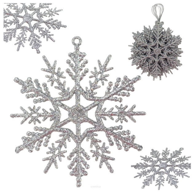 BOMBKI NA CHOINKĘ OZDOBA CHOINKOWA NA BOŻE NARODZENIE ŚWIĘTA ZAWIESZKI PŁATKI ŚNIEGU ŚNIEŻYNKI 10SZT NR2