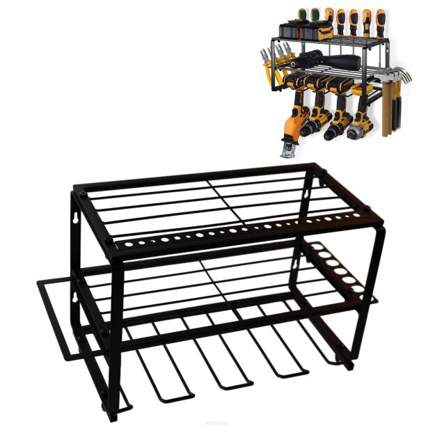 ORGANIZER WARSZTATOWY WIESZAK ŚCIENNY PÓŁKA STOJAK NA NARZĘDZIA ELEKTRONARZĘDZIA WKRĘTARKI DO GARAŻU