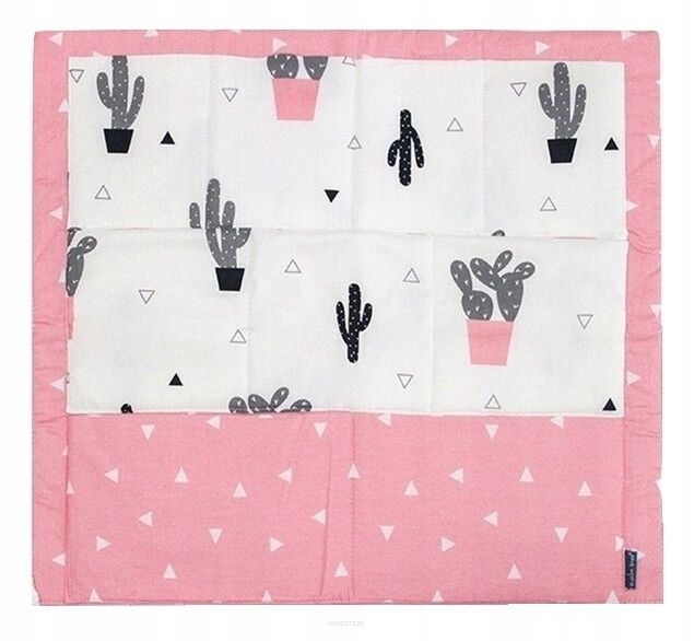 RÓŻOWY W KAKTUSY ORGANIZER NA ŁÓŻECZKO WISZĄCY PRZYBORNIK NA PIELUCHY DO ŁÓŻECZKA Z 9 KIESZENIAMI USZTYWNIONY