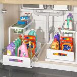 KOSZ CARGO ORGANIZER POD ZLEWOZMYWAK ZLEW UMYWALKĘ DO SZAFKI SZAFY DWUPOZIOMOWY WYSUWANA PÓŁKA KUCHENNA - 5