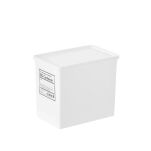 POJEMNIK ŁAZIENKOWY ORGANIZER XL BIAŁY NA PROSZEK PRANIE KAPSUŁKI KLAMERKI Z ETYKIETAMI Z POKRYWKĄ - 2