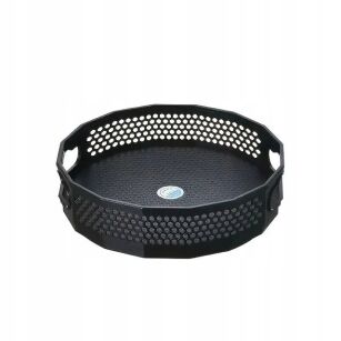CZARNA ELEGANCKA AŻUROWA PÓŁKA TACA OBROTOWA OBRACANA ORGANIZER NA KOSMETYKI PRZYPRAWY DO SZAFKI SZUFLADY
