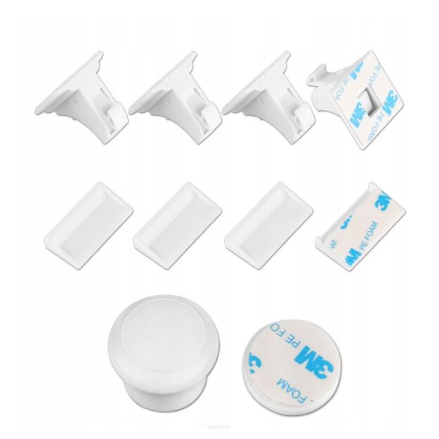 ZABEZPIECZENIE MAGNETYCZNE MEBLI BLOKADA SZAFEK SZUFLAD DRZWICZEK PRZED DZIEĆMI ZESTAW 4SZT SIMPLO