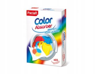 CHUSTECZKI WYŁAPUJĄCE KOLOR DO PRANIA KOLOROWYCH TKANIN UBRAŃ PACLAN COLOR ABSORBER 15 SZT