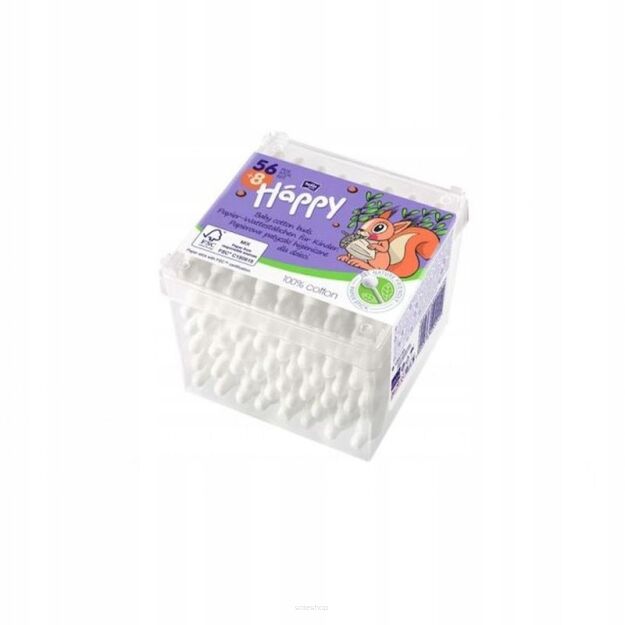 PATYCZKI HIGIENICZNE KOSMETYCZNE DO USZU DLA DZIECI Z OGRANICZNIKIEM BELLA HAPPY PUDEŁKO ZAPAS 56SZT