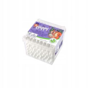 PATYCZKI HIGIENICZNE KOSMETYCZNE DO USZU DLA DZIECI Z OGRANICZNIKIEM BELLA HAPPY PUDEŁKO ZAPAS 56SZT