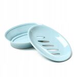 ZIELONA DUŻA PLASTIKOWA MYDELNICZKA PODSTAWKA NA MYDŁO Z OCIEKACZEM Z ODPŁYWEM PODSTAWKĄ NA UMYWALKĘ WANNĘ - 5