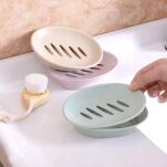 ZIELONA DUŻA PLASTIKOWA MYDELNICZKA PODSTAWKA NA MYDŁO Z OCIEKACZEM Z ODPŁYWEM PODSTAWKĄ NA UMYWALKĘ WANNĘ - 2