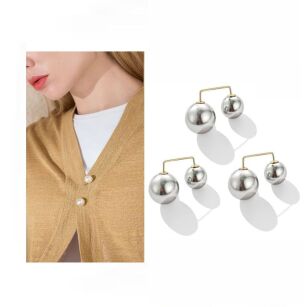 SZARA BROSZKA PRZYPINKA OZDOBNA DAMSKA OZDOBA DO BLUZKI UBRAŃ KARDIGANU SWETRA PEREŁKI ZESTAW 3 SZT