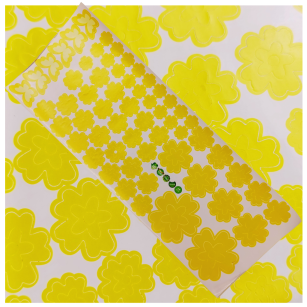 NAKLEJKI ŚCIENNE KWIATY I MOTYLE SAMOPRZYLEPNE DEKORACJE NA MEBLE I ŚCIANY ARKUSZ 60SZT ŻÓŁTY