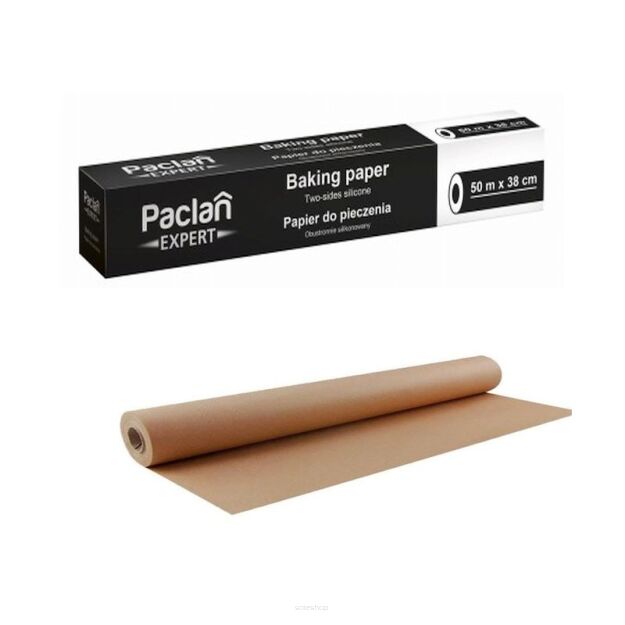 PACLAN EXPERT PAPIER DO PIECZENIA DWOSTRONNIE SILIKONOWANY BRĄZOWY GRUBY NIEPRZYWIERAJĄCY ROLKA 50M x 38CM